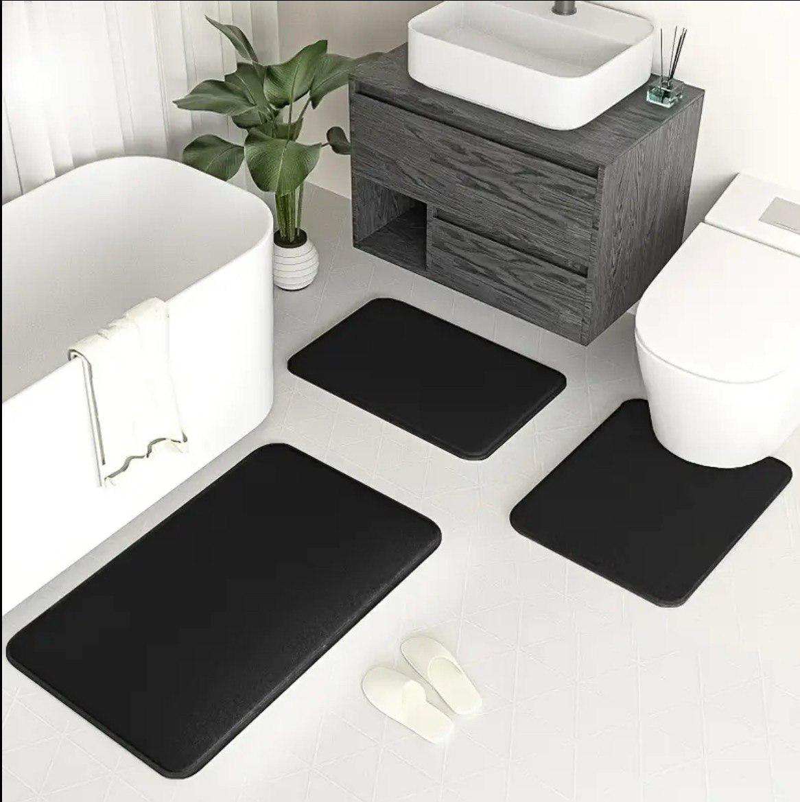 Набор ковриков в ванную и туалет Smooth Premium Memory Foam 3в1 80х50/60х40/60х50 см Черный (NKMaxSmooth0005) - фото 5 Набор ковриков в ванную и туалет Smooth Premium Memory Foam 3в1 80х50/60х40/60х50 см Черный (NKMaxSmooth0005) - фото 5