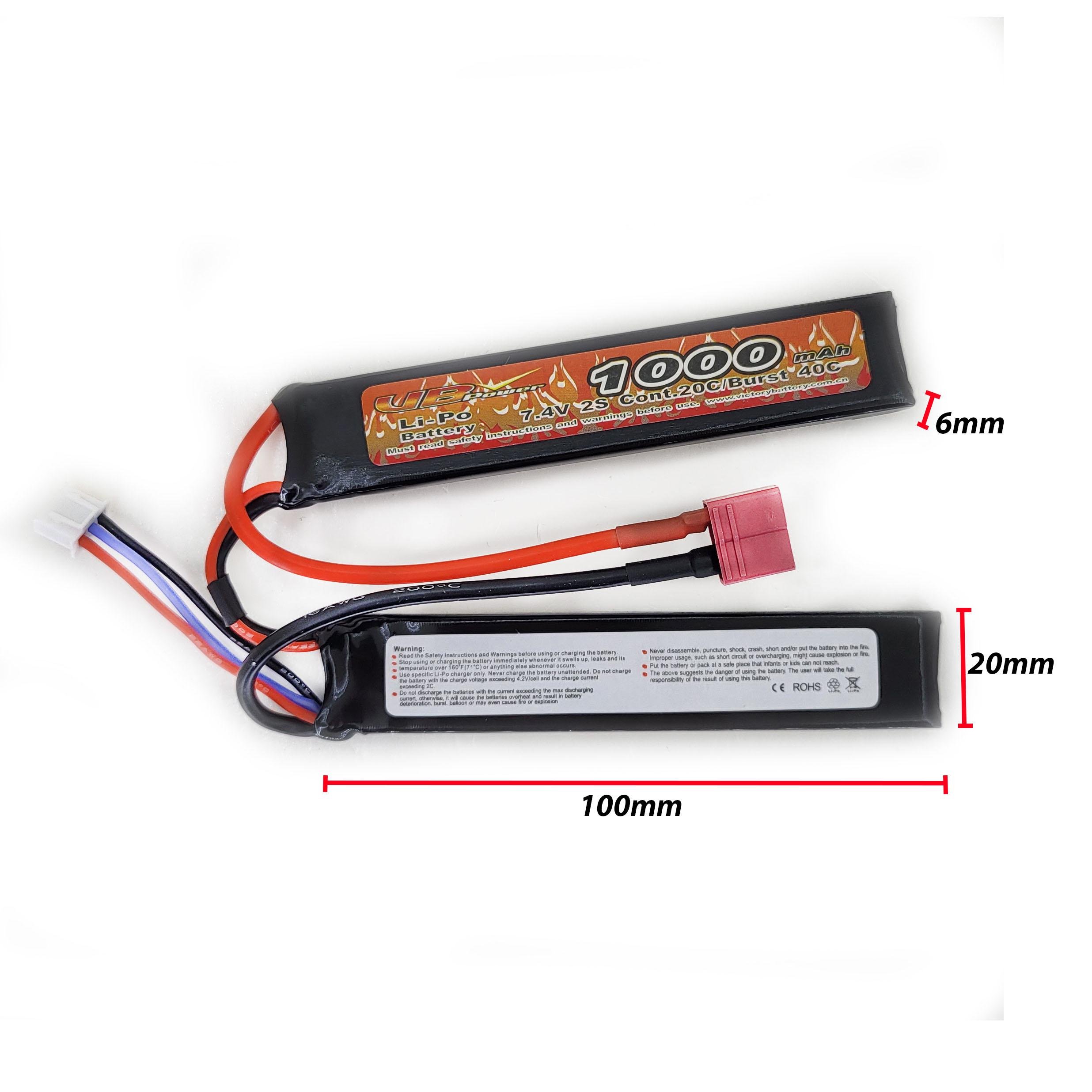 Акумулятор VB Power VB5520100 для Airsoft Li-Pol 20-40C 7,4V 1000 mAh (14196581) - фото 2