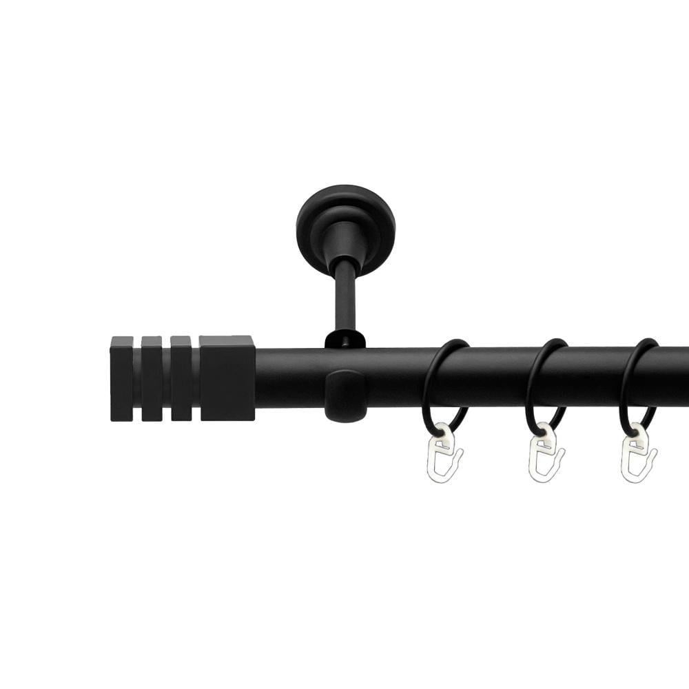 Карниз металевий Orvit Акорда однорядний відкритий/гладка труба/кільце металеве Чорний Оксамит 25 мм 300 см (00-00025539)