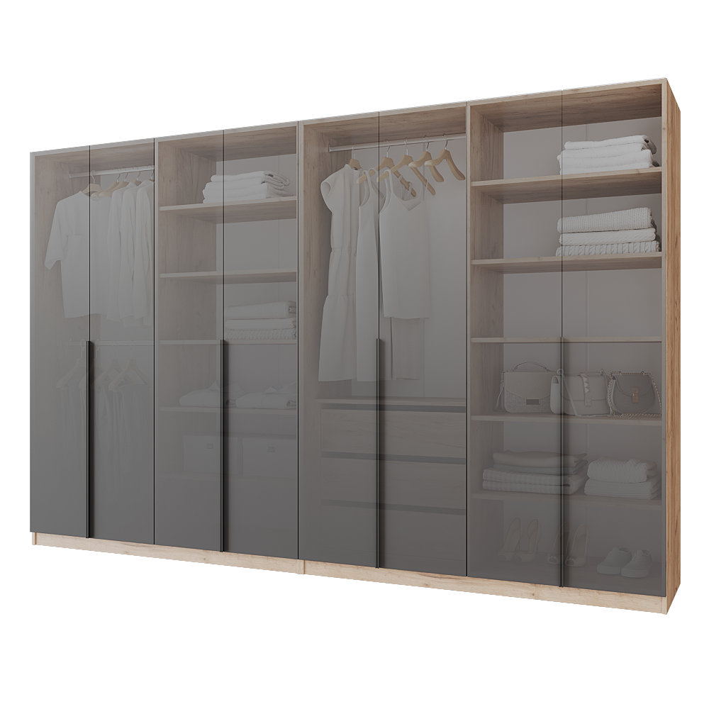 Шафа розпашна з тумбою Меблітренд Чиназес ЧиТ-3200 3200х500х2050 мм Дуб крафт золотий/Графітовий (27287317) - фото 3 Шафа розпашна з тумбою Меблітренд Чиназес ЧиТ-3200 3200х500х2050 мм Дуб крафт золотий/Графітовий (27287317) - фото 3