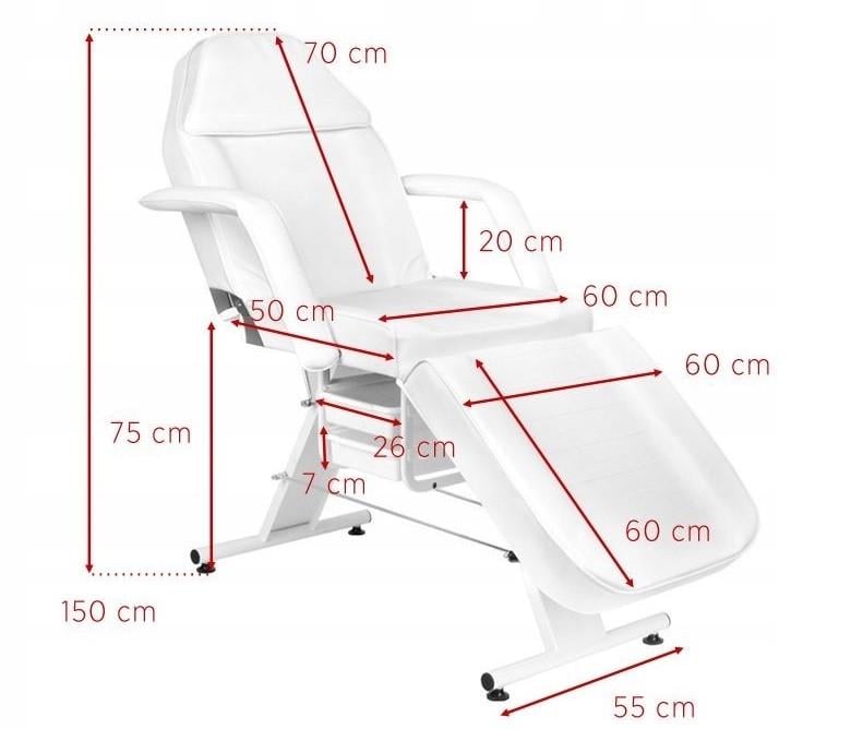 Кушетка косметологическая Azzuro A205 Белый (TS-2606 White) - фото 2