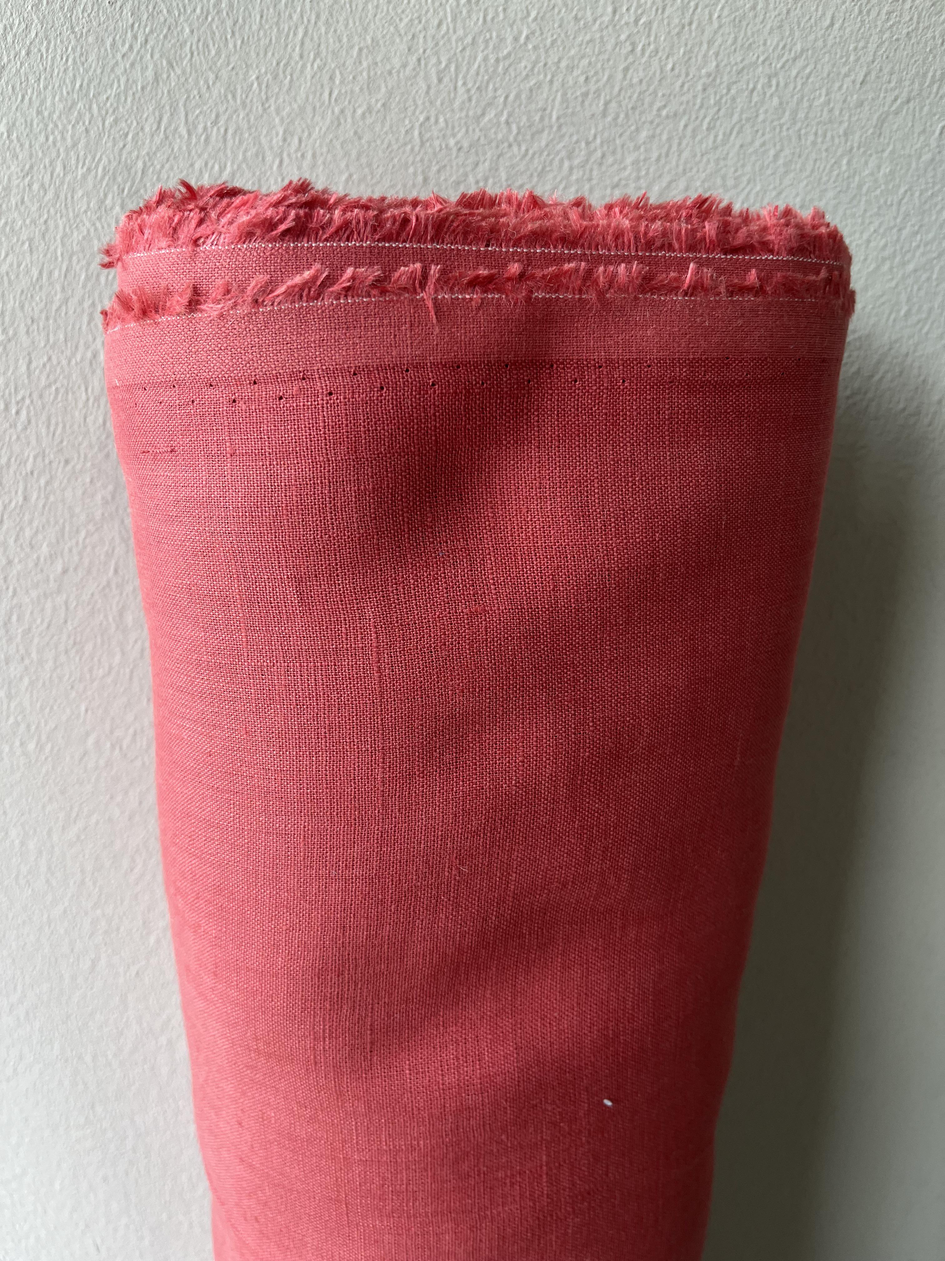 Ткань рубашечно-платьевая Linen Plus 100% лен 135 г/м2 1584/197 Коралловый - фото 4