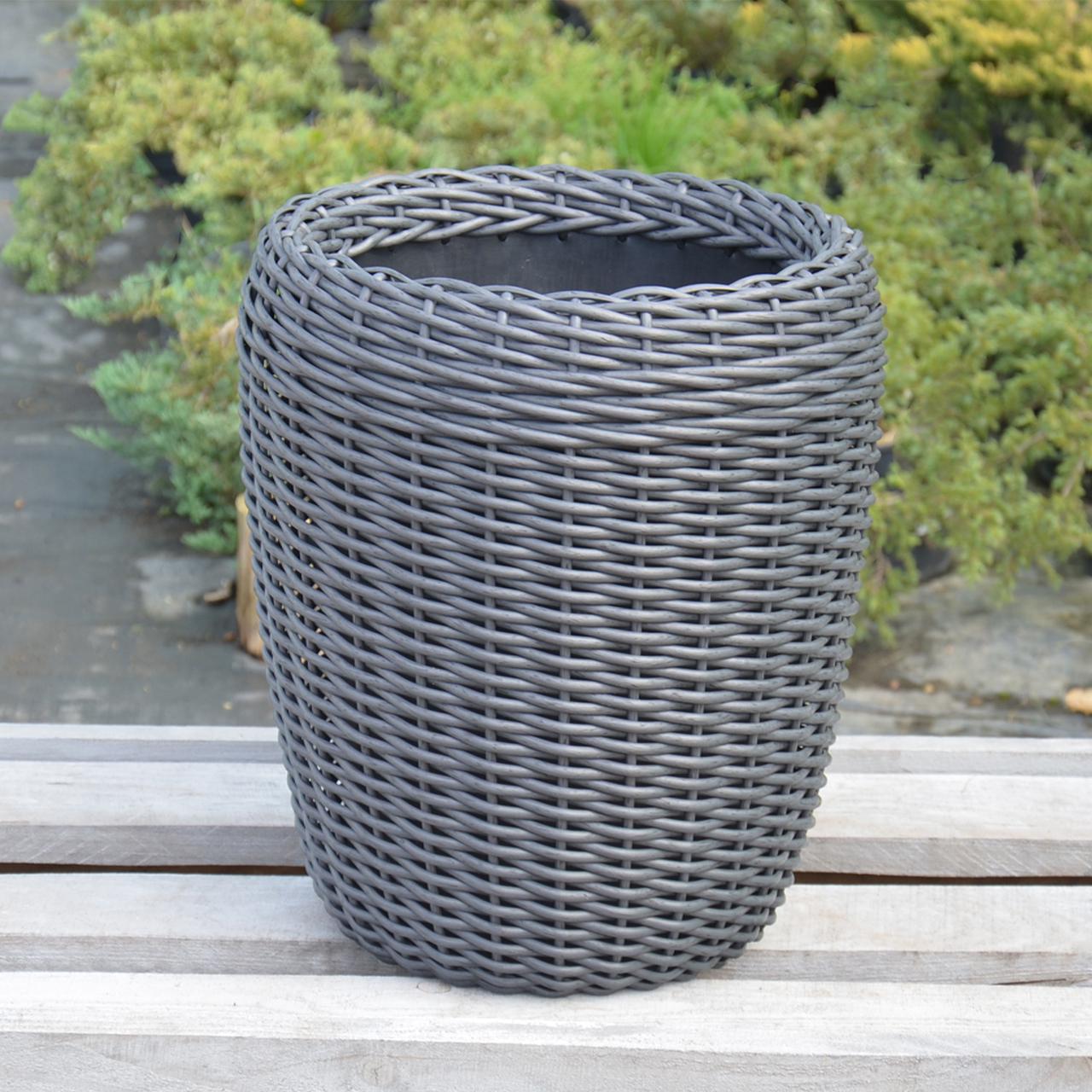 Кашпо високе для квітів та рослин з штучного ротангу/ручної роботи 16 л Графитовий - фото 5 Кашпо високе для квітів та рослин з штучного ротангу/ручної роботи 16 л Графитовий - фото 5