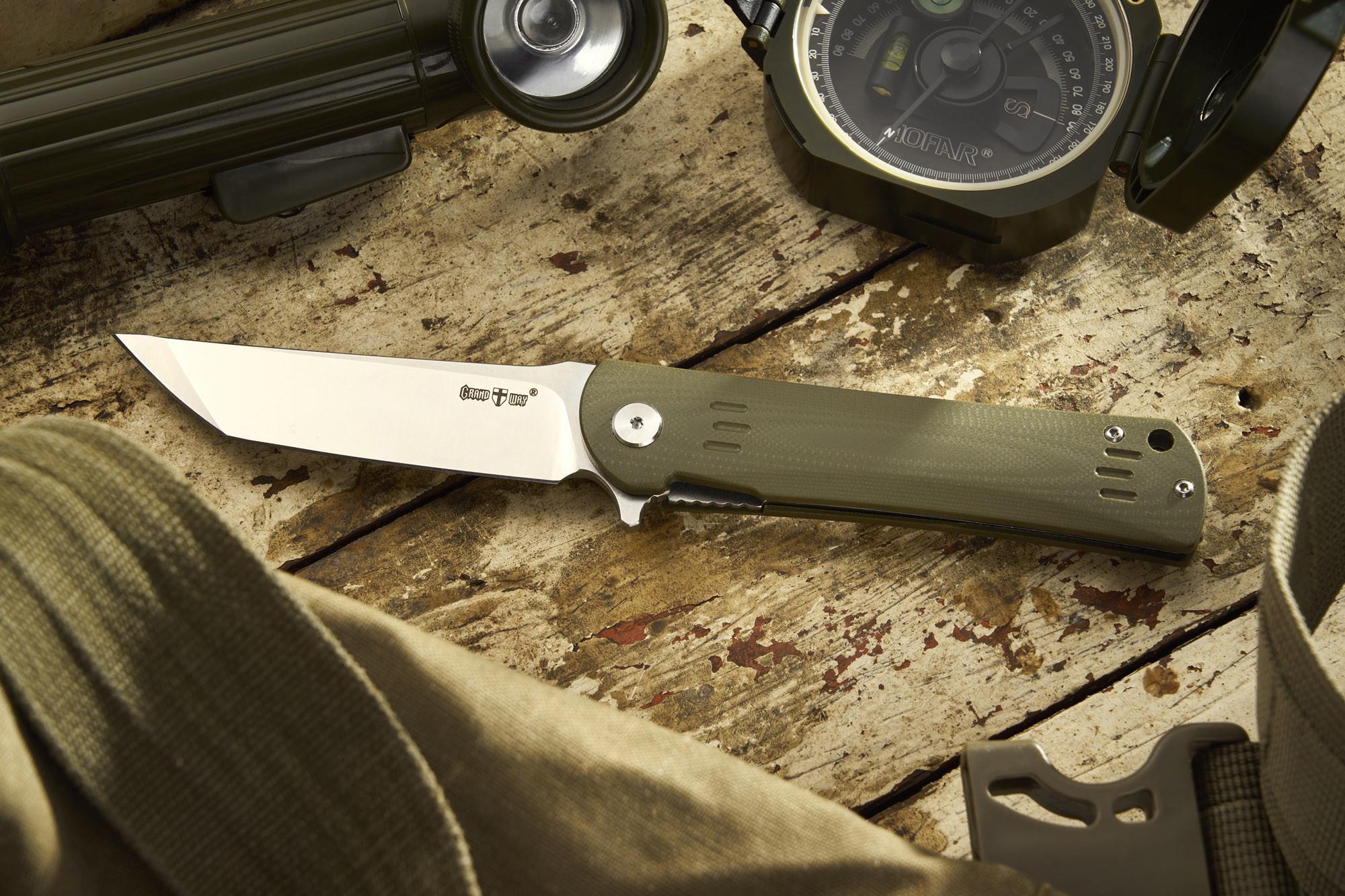 Нож складной с подшипником Grand Way WK 19034 G с клинком D2