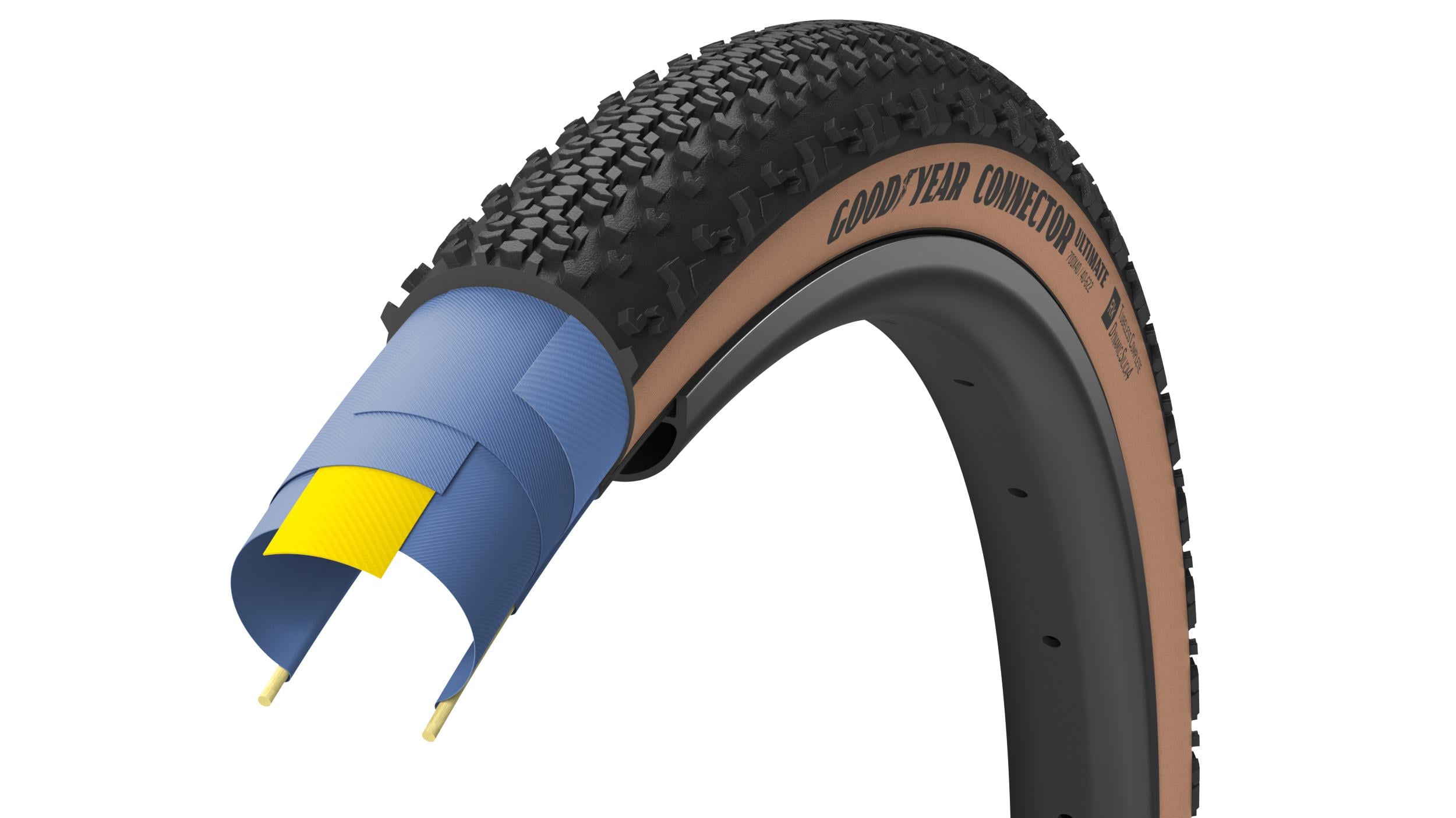 Покрышка велосипедная GoodYear Connector Ultimate Tubeless Complete Folding 120tpi 700x45/45-622 Black/Tan (TIR-17-59)