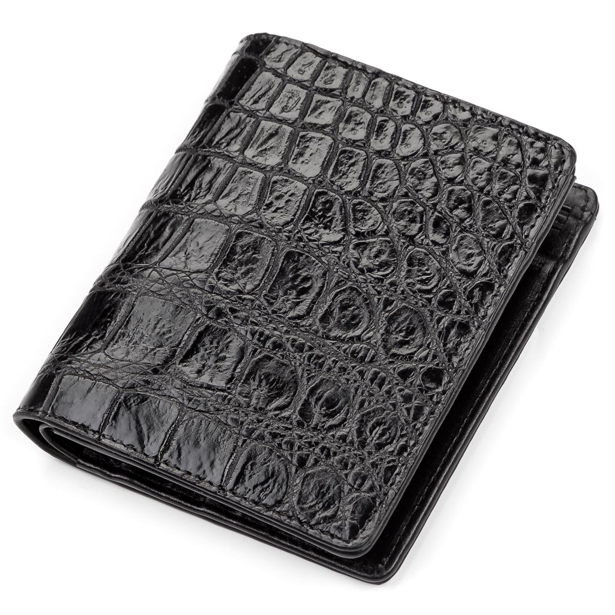 Портмоне Crocodile Leather 18047 из натуральной кожи крокодила Черный