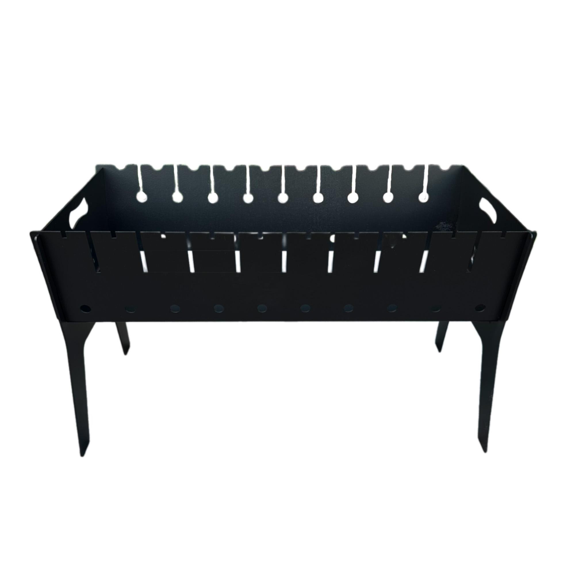 Мангал разборный Mzavod Феникс стальной двухуровневый на 10 шампуров 3 мм 67,5x32,3x40 см Черный (136-17-1060710100000)