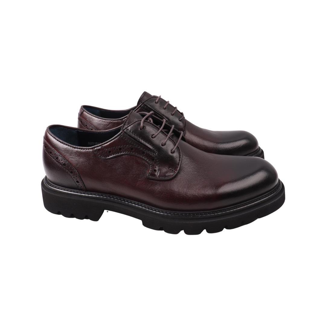 Туфли мужские Cosottinni из кожи р. 42 Бордовый (357-21DT)