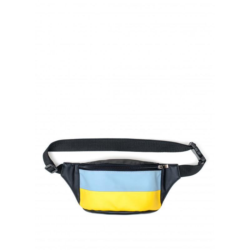 Сумка бананка Sambag Tirso MSH флагом Украины 31x12x5 см Черный