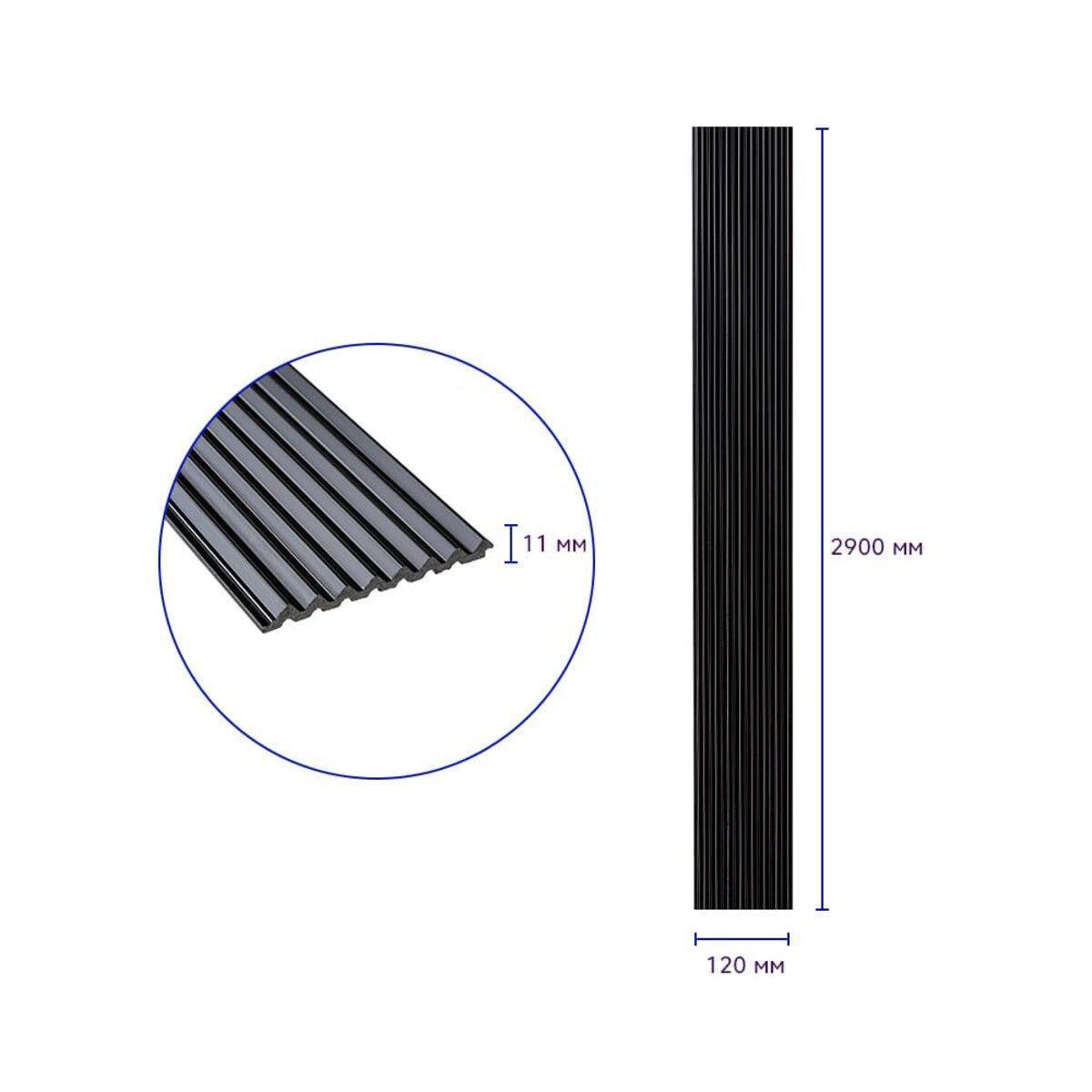 Рельс декоративный PS 2900х120х11 мм Черный (SW-00002148) - фото 3 Рельс декоративный PS 2900х120х11 мм Черный (SW-00002148) - фото 3