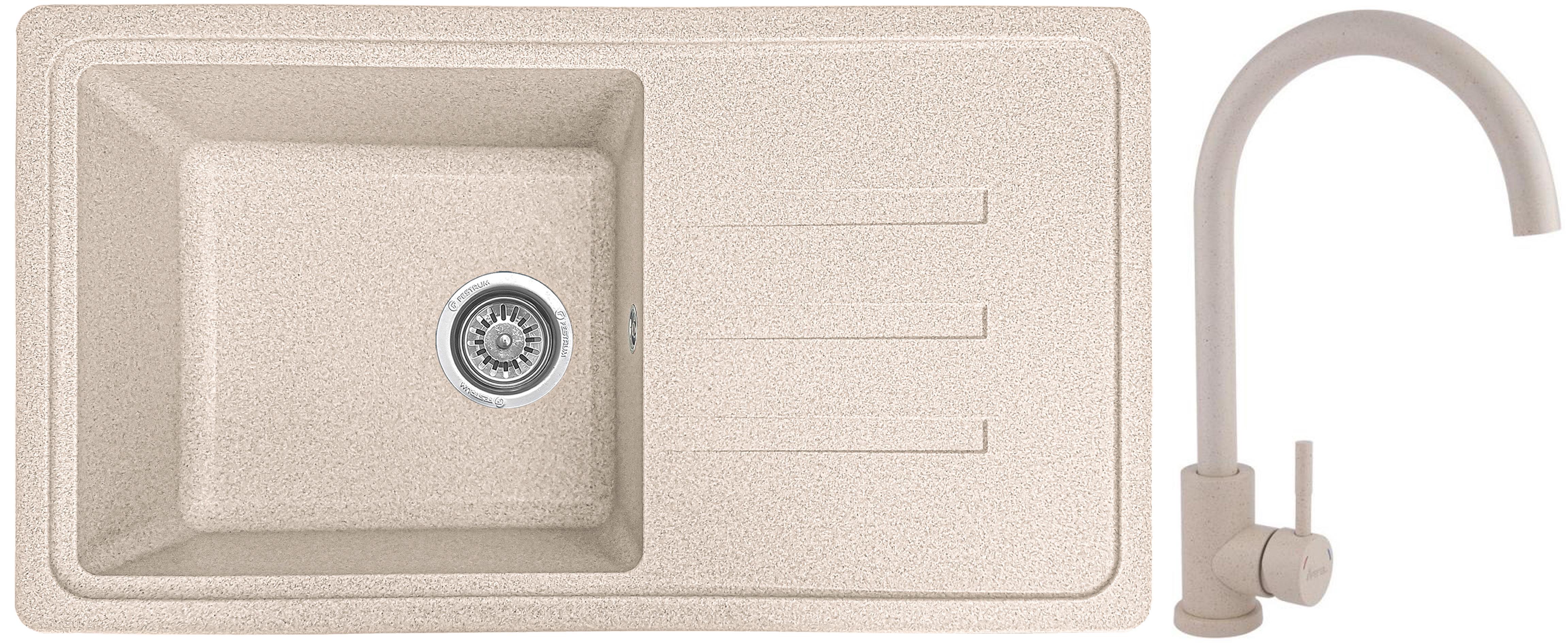 Мойка кухонная Valetti 36 со смесителем 780x435 мм Бежевый Мойка кухонная Valetti 36 со смесителем 780x435 мм Бежевый