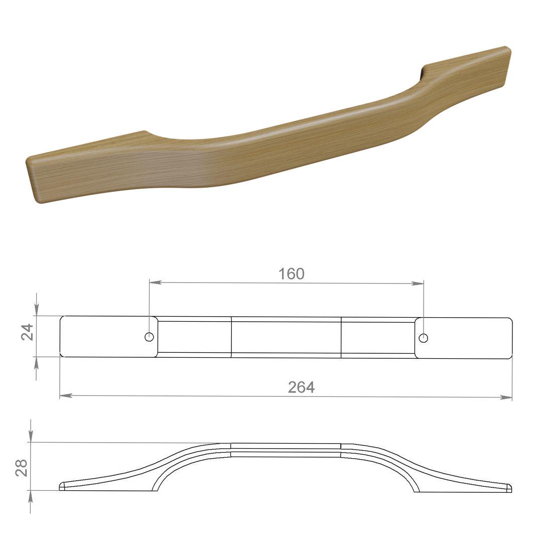 Меблева ручка дерев'яна Saloy Trd-002 160 мм Натуральний ясень (25470447) - фото 4 Меблева ручка дерев'яна Saloy Trd-002 160 мм Натуральний ясень (25470447) - фото 4
