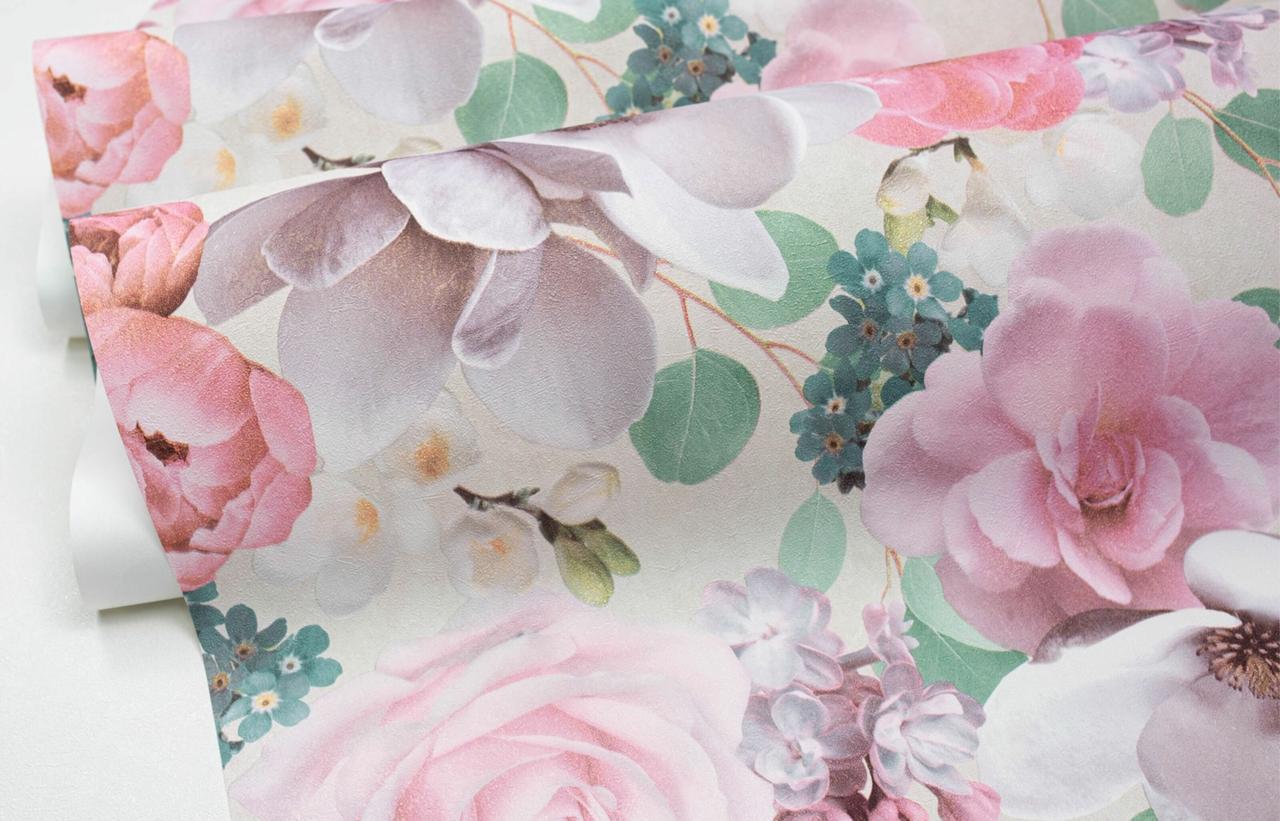 Обои флизелиновые SINTRA Fiore 512234 декор винил горячего тиснения 1,06х10,05 м Разноцветный