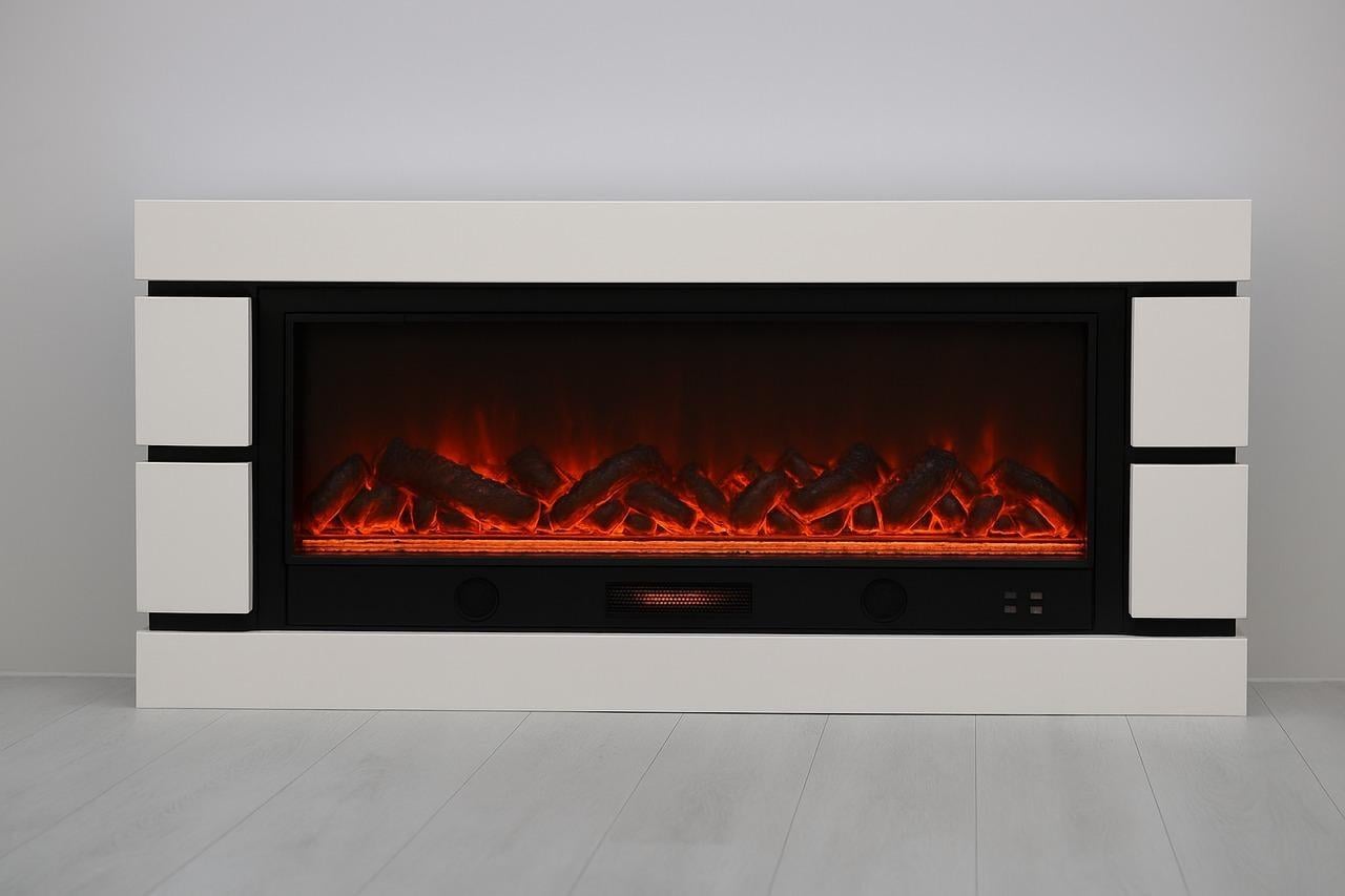 Камин электрический Logos Long 158 1500 Вт Bluetooth White (10080142)