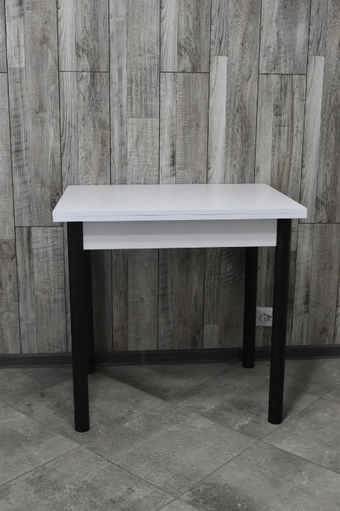 Обідній стіл Оскар розкладний 60х80/80х120х75 см Білий/Чорний (28374206)