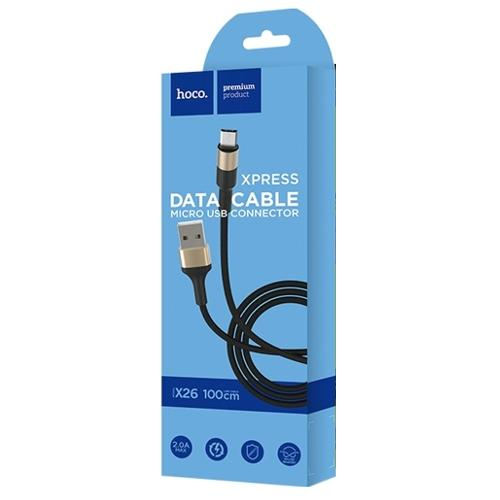 Кабель Hoco Micro USB Xpress X26 1 м 2А Black/Gold - фото 2