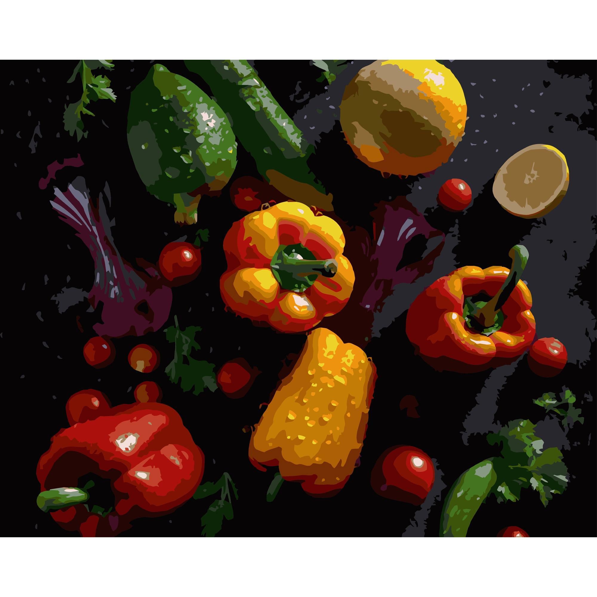 Картина по номерам Strateg Яркие овощи на черном фоне 40x50 см (AH1289) Картина по номерам Strateg Яркие овощи на черном фоне 40x50 см (AH1289)