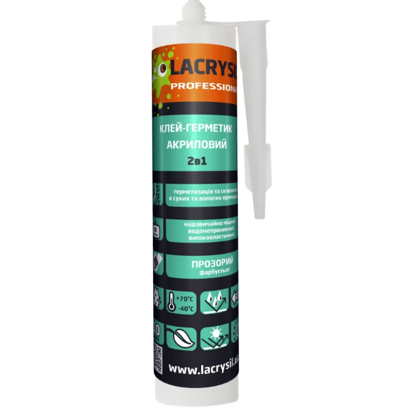 Клей-герметик Lacrysil акриловый 2в1 280 мл Прозрачный (2285258148)