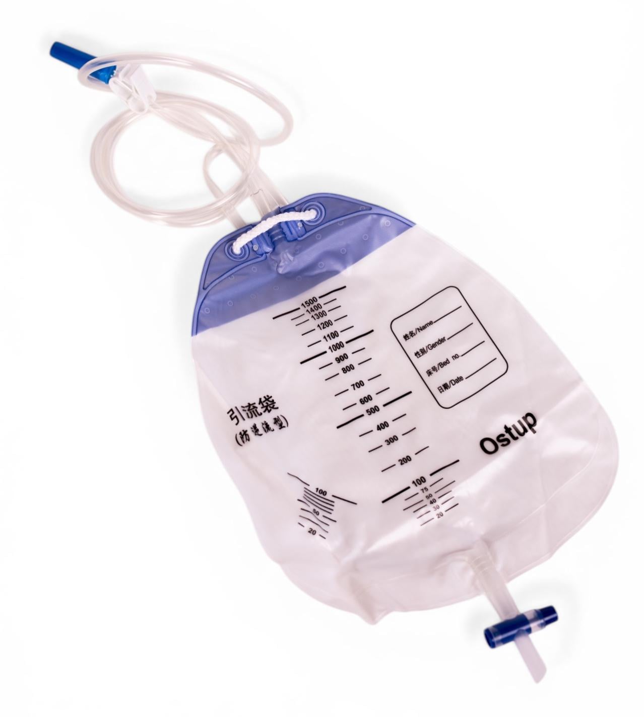 Мочеприемник со сливным нестерильным краном 1500 мл (MED1-OS13-1500)