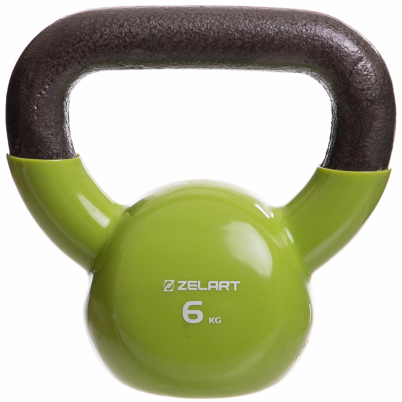 Гиря тренувальна цільна Zelart TA-2680-6 чавунна з вініловим покриттям 6 кг (2735040368)