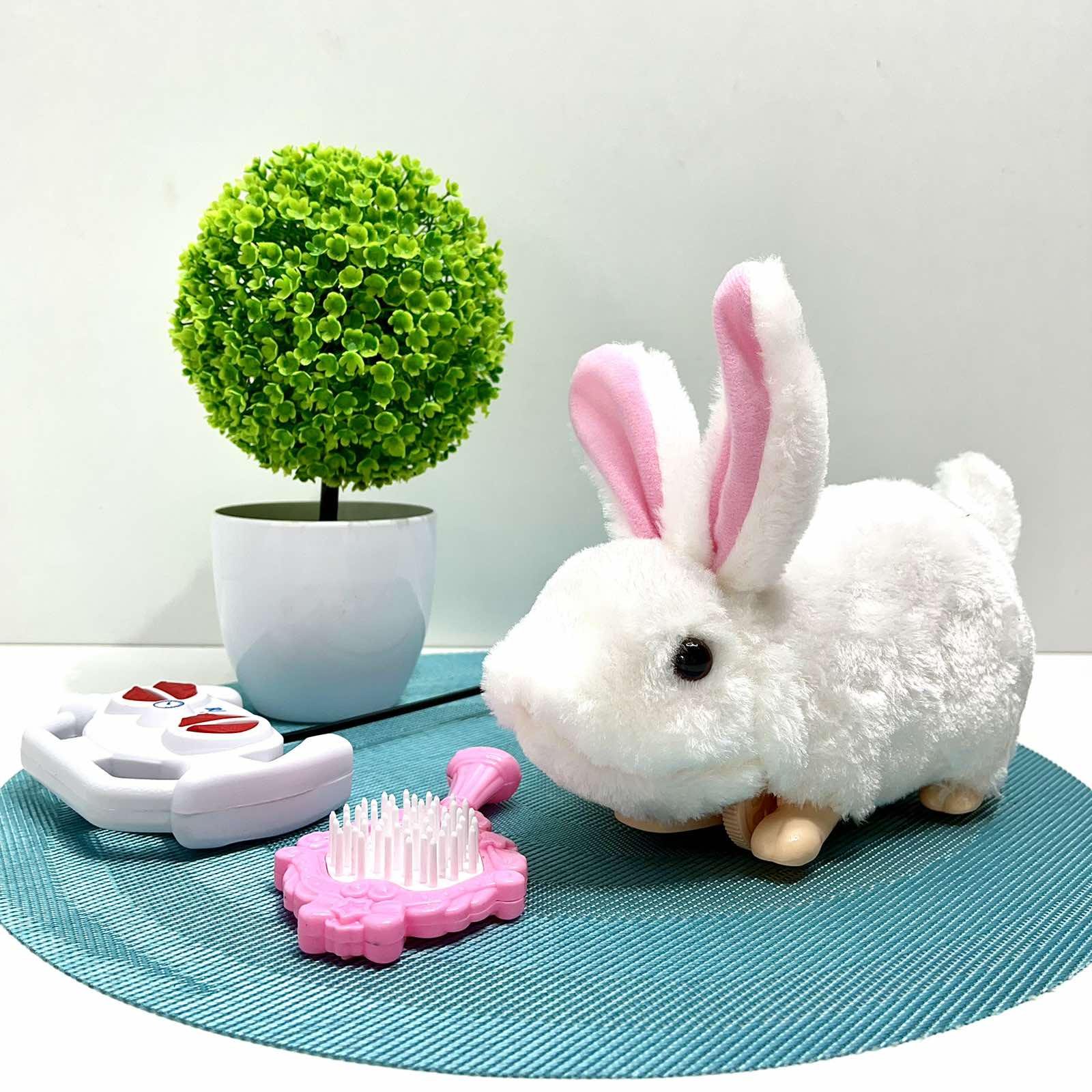 Мягкая игрушка Кролик на радиоуправлении интерактивная 21 см Белый (8858-8068)