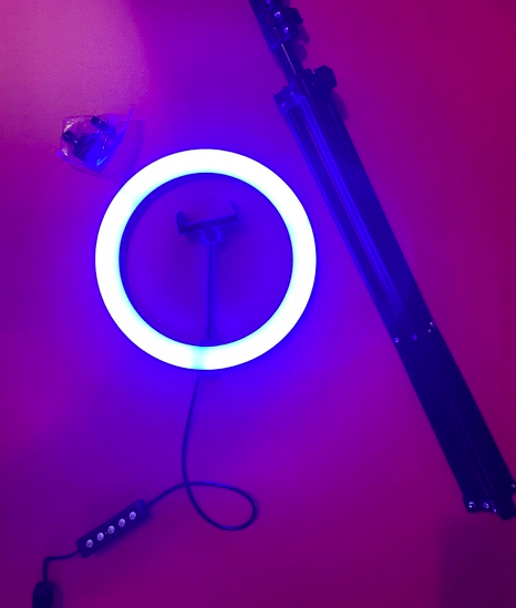 Лампа кільцева LED RGB Ring Light + штатив 26 см (М-26) - фото 4