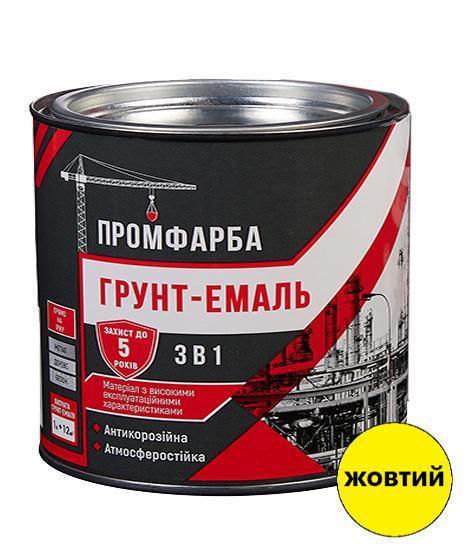 Грунт-эмаль антикоррозионная ПРОМКРАСКА 3в1 2,5 кг 1,85 л Желтый