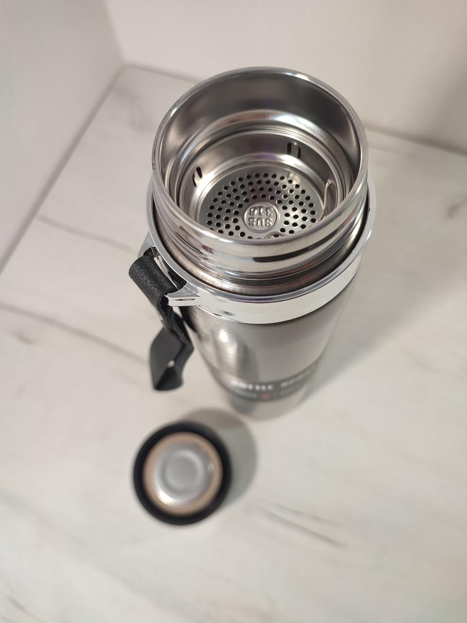 Термос из нержавеющей стали для воды чая кофе вакуумный 1000 мл - фото 8