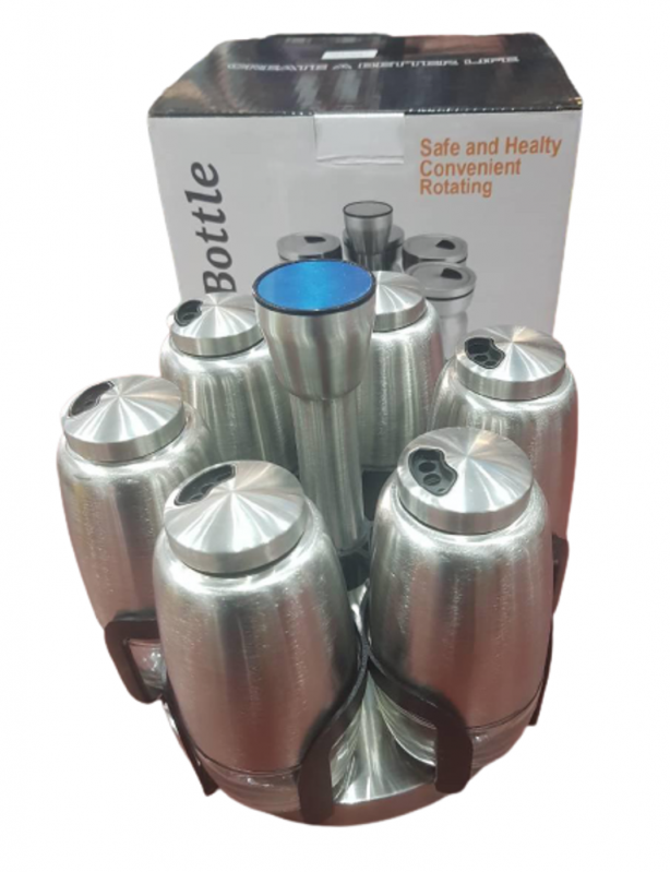 Набор емкостей для специй Frico FRU-129 на круглой подставке из нержавеющей стали 6 шт. (2530556585)