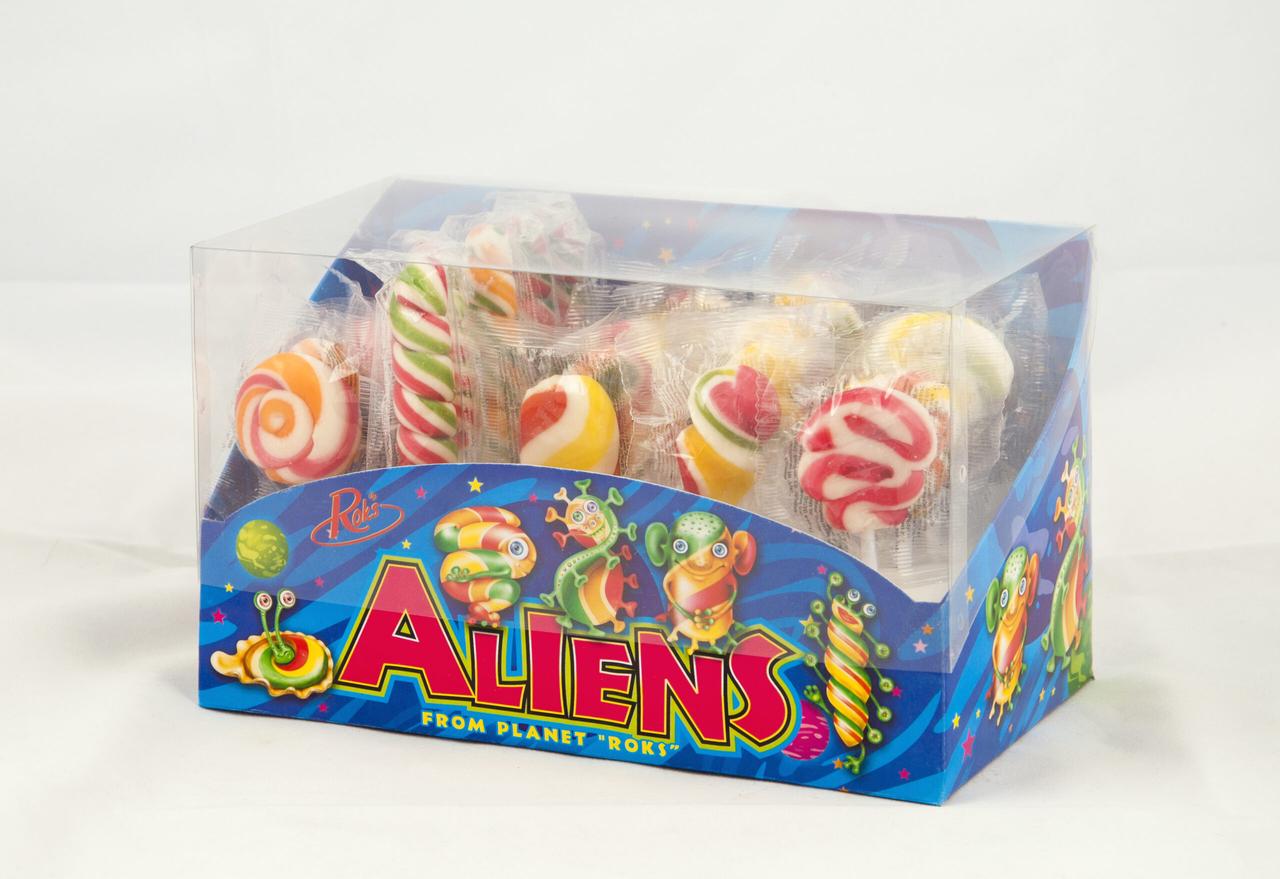 Леденцы Roks Пришельцы ассорти фигурное бокс 12 г 25 шт. (004)