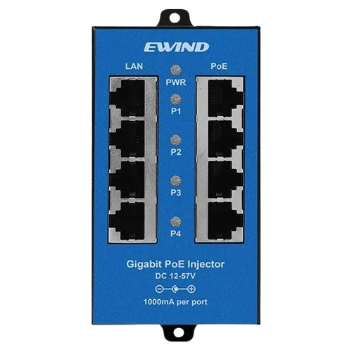 Инжектор POE Ewind EW-PSE101F-AC-AF 2 порта 100 Мбіт/с RJ45 15,4 Вт Черный (36522615)