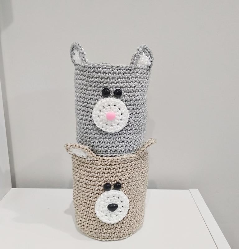 Набор корзинок органайзеров ручной работы 10х11 см (23538-Нов)