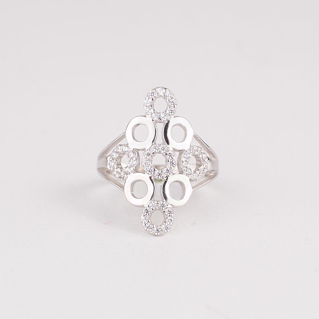 Кольцо женское из серебра 925 со вставками кубическим цирконием 64-krw 22,5