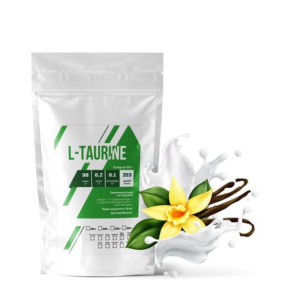 Аминосульфоновая кислота L-Taurin Ваниль в порошке на 33 порции 100 г (21-125-tau-v100)