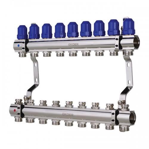 Коллектор KOER распределительный 9 вых 1х3/4" (KR2635)