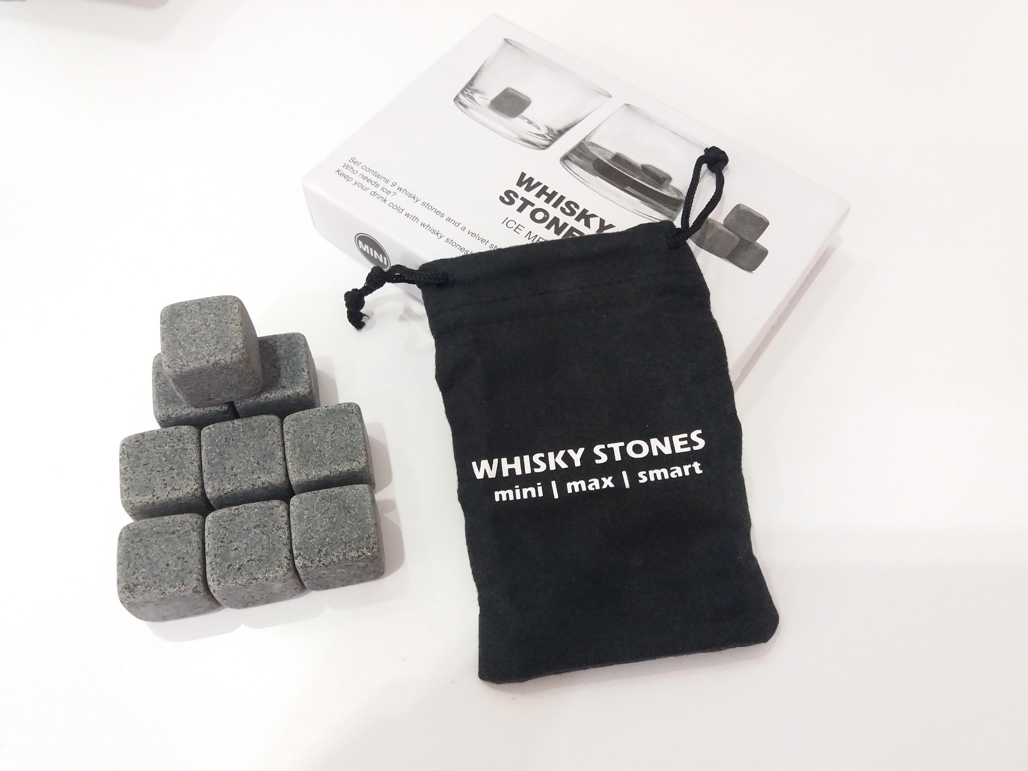 Камни для охлаждения виски Whiskey Stones 9 шт. и мешочек