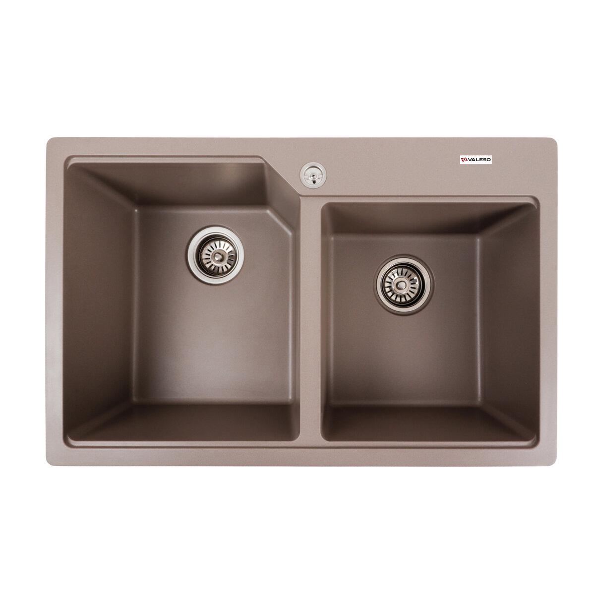 Мойка для кухни гранитная врезная Valeso Harmony прямоугольная 780x500 мм Дюна матовая (SP000047150)