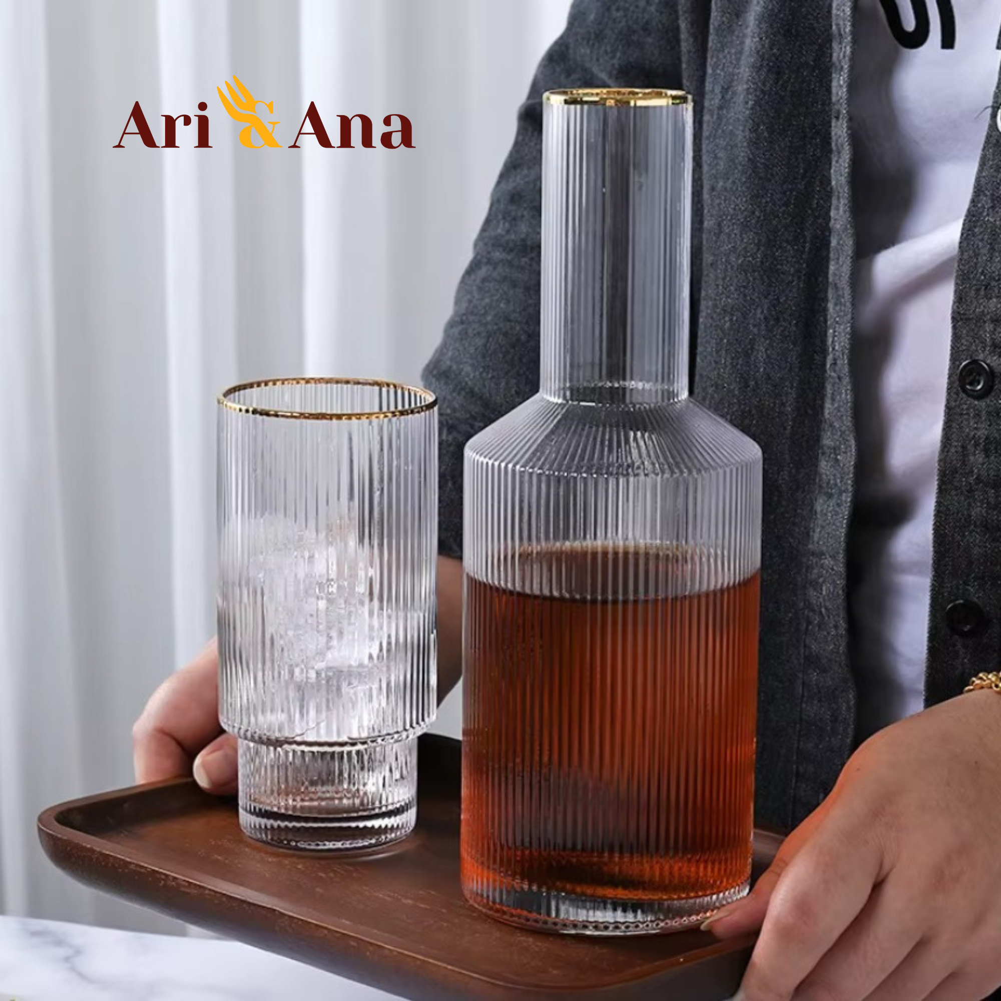 Глечик і 4 склянки із термостійкого скла 1000 мл (24279426) - фото 10