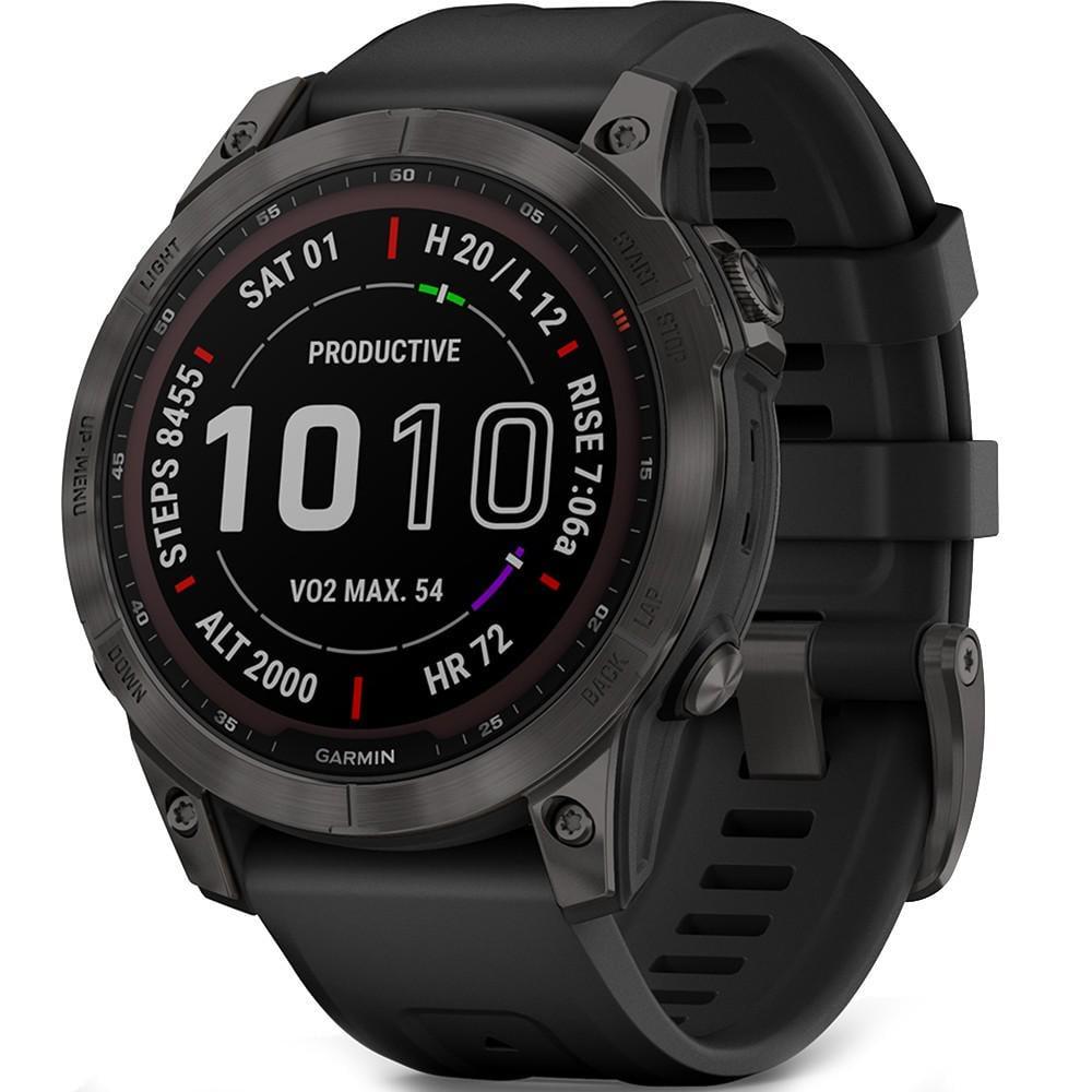 Смарт-часы Garmin fenix 7 Sapphire Solar Carbon Gray DLC Titanium with Black Band (010-02540-21)