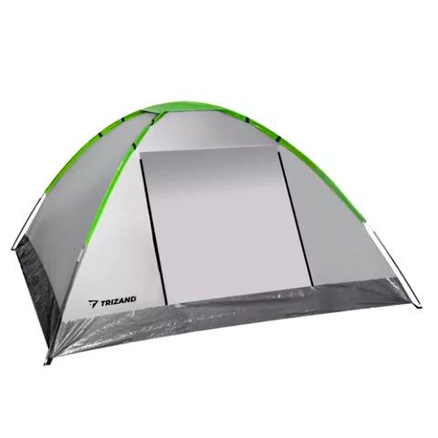 Палатка с навесом в чехле туристическая четырехместная 200х200х110 см Серо-зеленый - фото 10