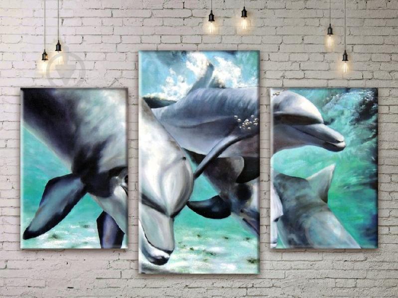 Модульная картина Дельфины ADJ0036 размер 70 х 105 см