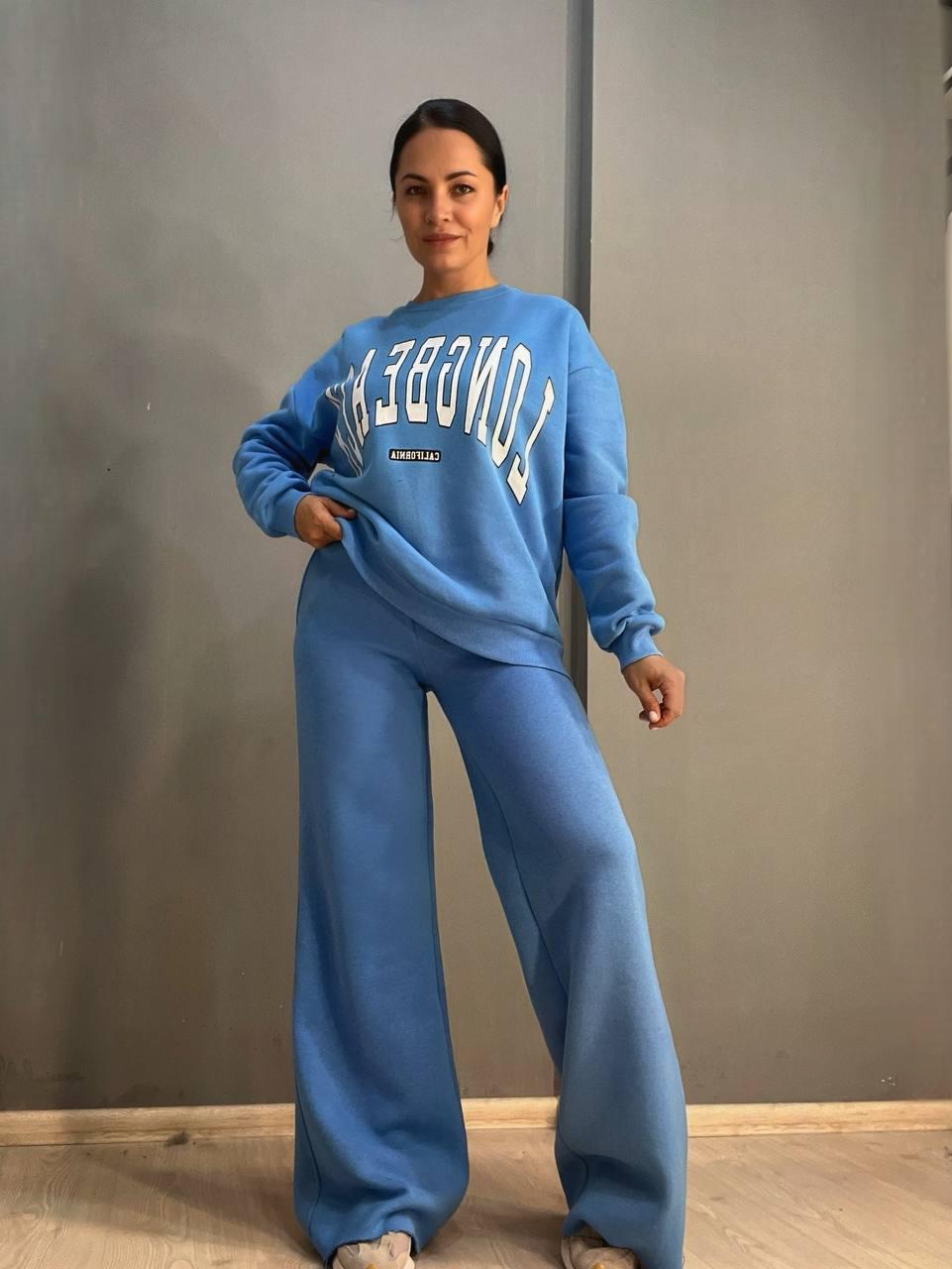 Свитшот женский QUZEN 488 long beach флис утепленный S Голубой (2872) - фото 6 Свитшот женский QUZEN 488 long beach флис утепленный S Голубой (2872) - фото 6