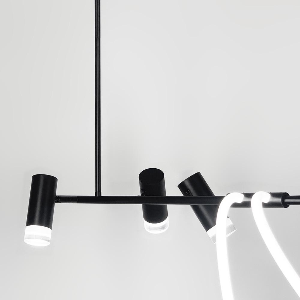 Люстра стильная удлиненная Led 150 см на 3 спота Черный (LF_MBJ 7-1500-3 BK) - фото 3