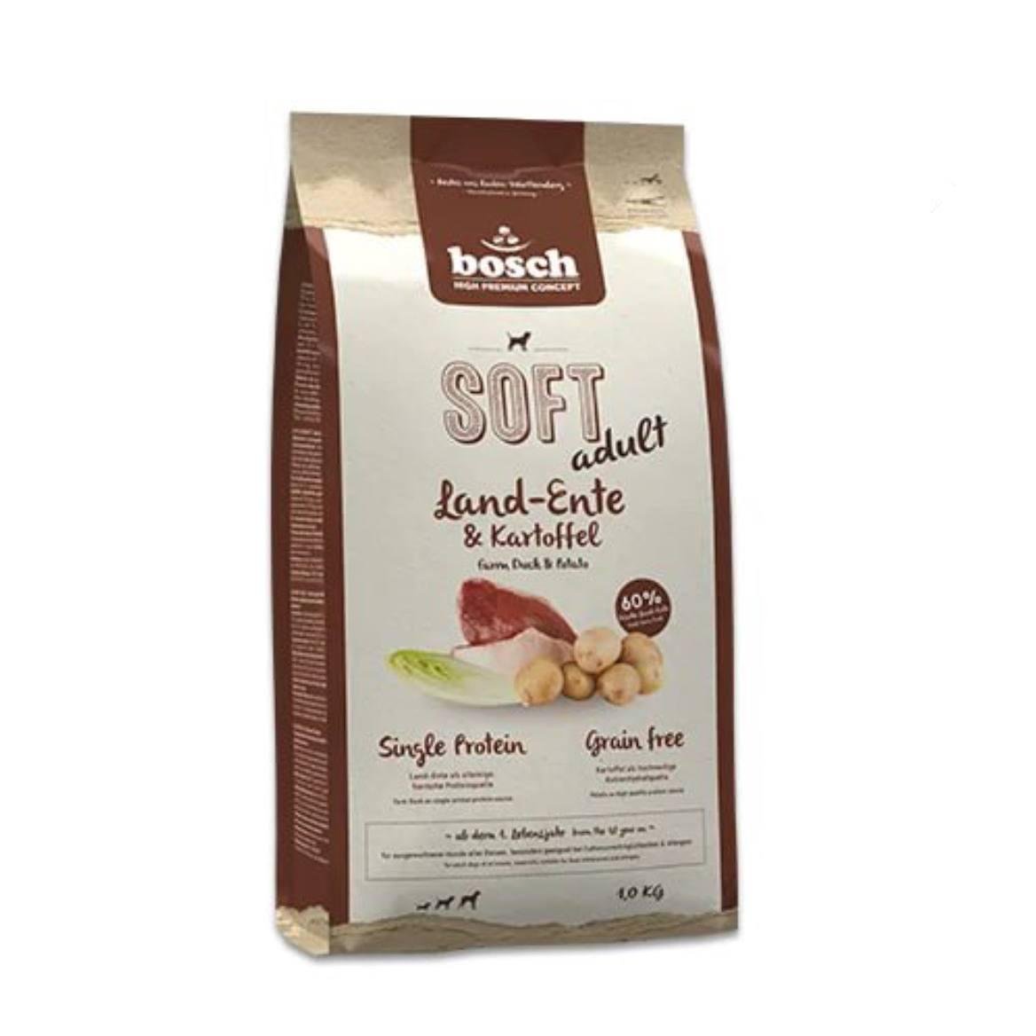 Полувлажный корм для собак Bosch Soft Plus Land Duck&Potato с уткой и картофелем 1 кг Полувлажный корм для собак Bosch Soft Plus Land Duck&Potato с уткой и картофелем 1 кг