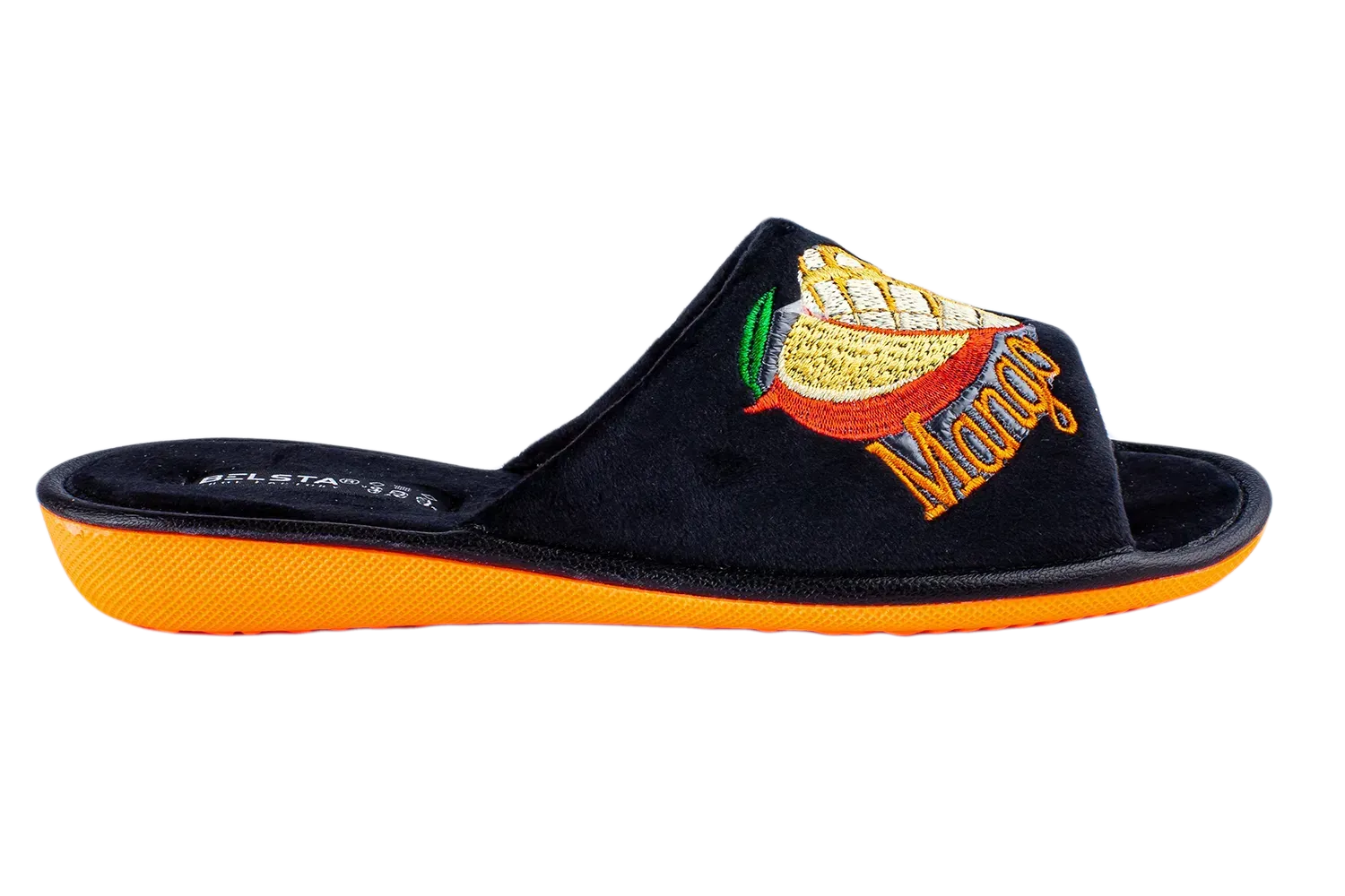 Домашние тапочки женские БЕЛСТА C-20k открытые велюровые с вышивкой р. 37 Черный - фото 3