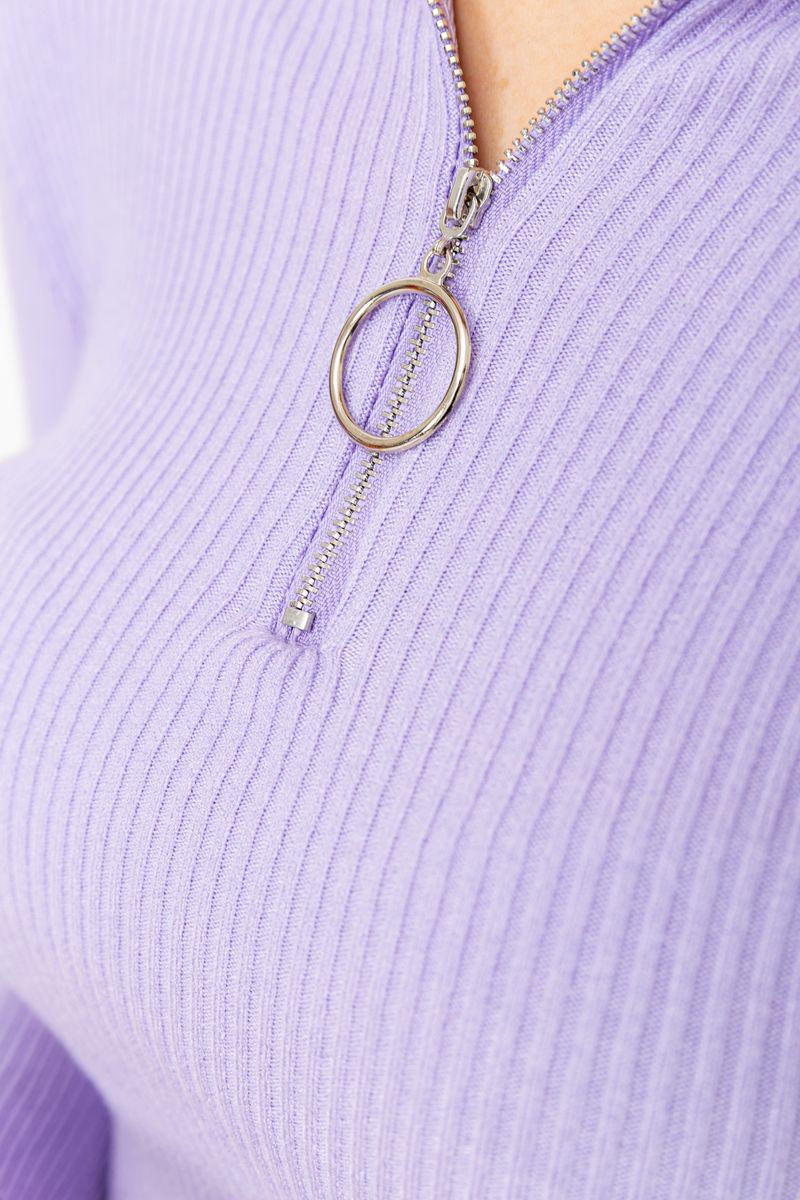 Кофта жіноча на блискавці в рубчик Ager 221R001 S/M Бузковий (9624361) - фото 5