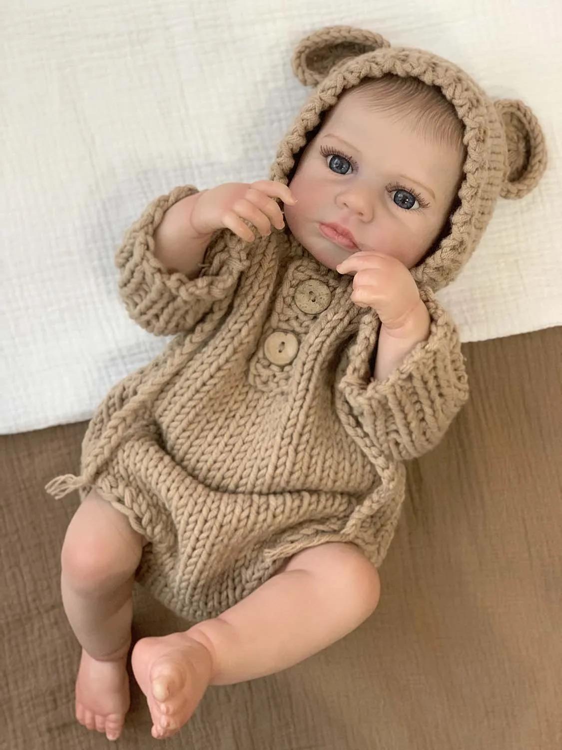 Кукла коллекционная силиконовая Reborn анатомический новорожденный Мальчик Микки виниловая 50 см