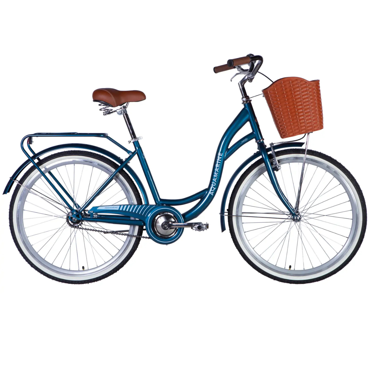 Велосипед Dorozhnik AQUAMARINE тормозная рама-17" 26" с багажником St 2024 Темно-синий