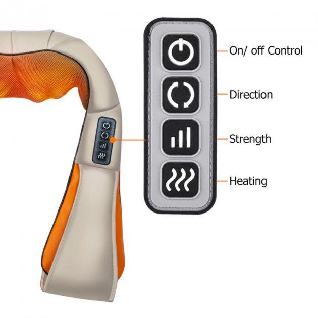 Массажер для шеи и спины Shiatsu Massager с подогревом (ftlx-590) - фото 7