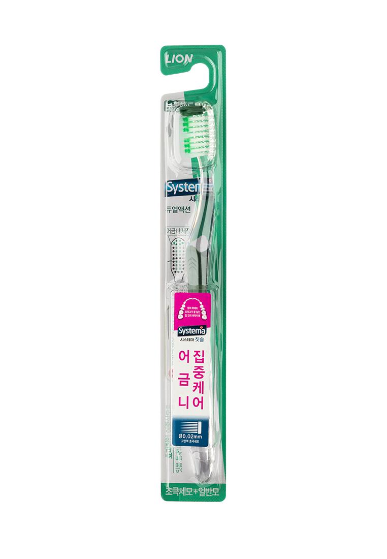 Зубна щітка Lion Systema Toothbrush Dual Action глибоке очищення середня жорсткість 1 шт (528109) - фото 2